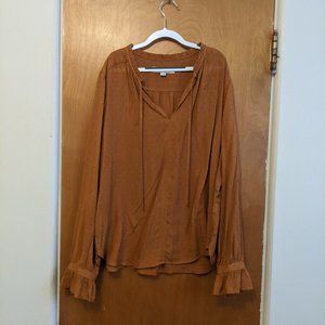 Loft Burnt Orange Peasant Style Tunic